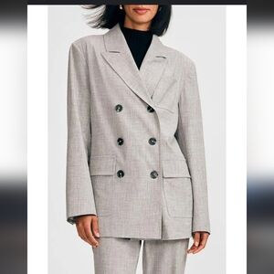 Isaac Mizrahi Double Breasted Blazer XXL Wide Leg Pleated Pant Sz12 Fits Us14